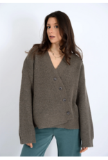 RD Style RD Style - Egaltine Long Sleeve Asymmetric Cardigan (Mushroom)