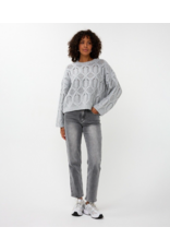 EsQualo Esqualo - Boxy Cable Knit Sweater (Light Grey)