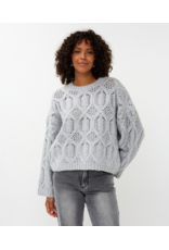 EsQualo Esqualo - Boxy Cable Knit Sweater (Light Grey)
