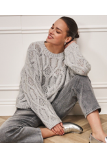 EsQualo Esqualo - Boxy Cable Knit Sweater (Light Grey)