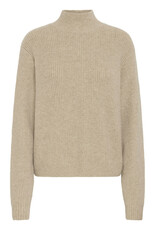 ICHI ICHI - Ducie Rollneck Pullover with Split Back Detail (Oatmeal)