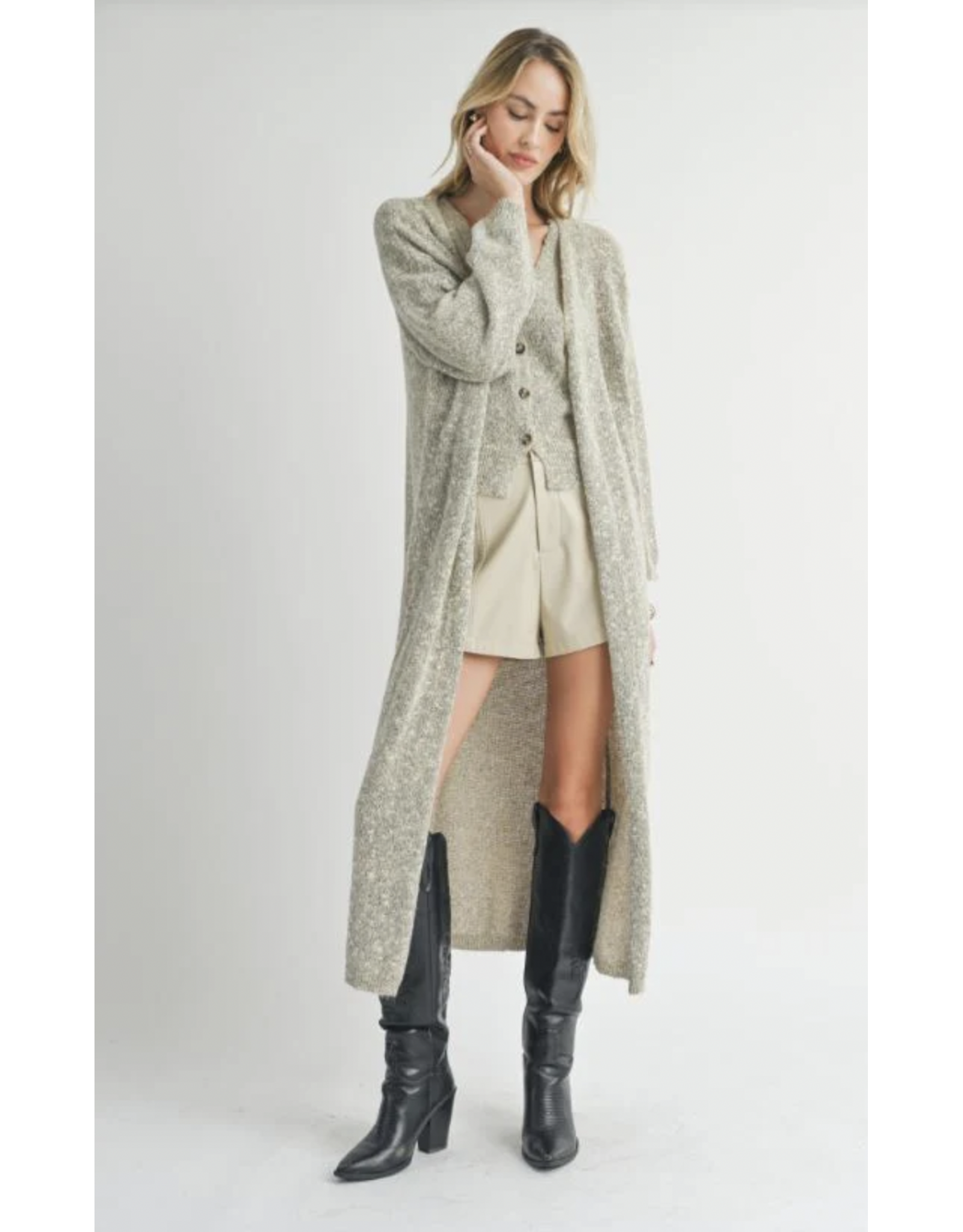 Sadie & Sage Sadie & Sage - Phoenix Long Cardi (Taupe)