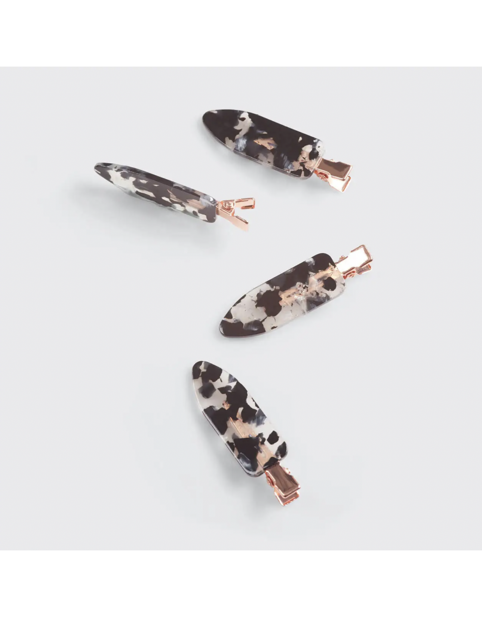 kitsch Kitsch - Eco-Friendly Creaseless Clips 4pc Set - Black Terrazzo