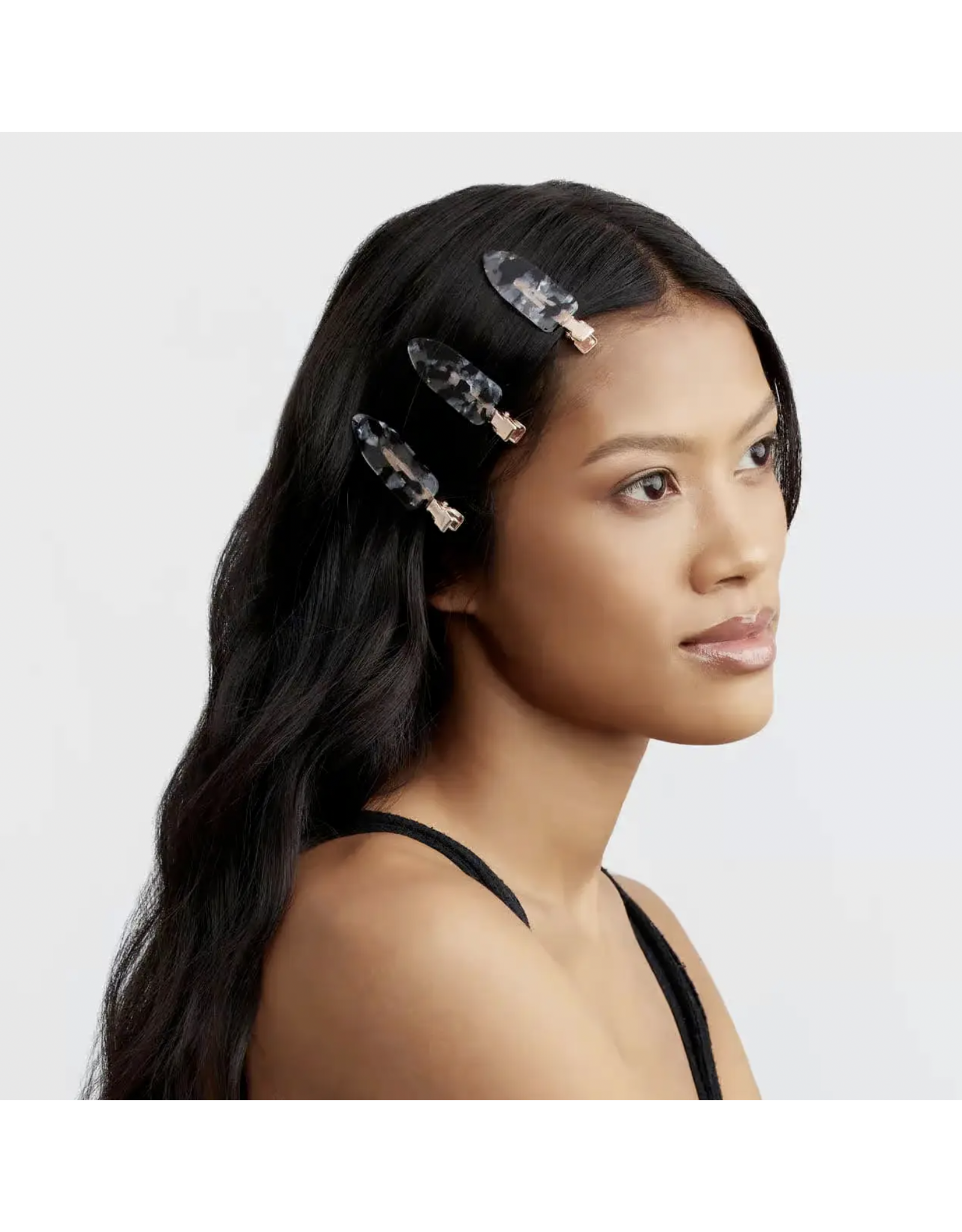 kitsch Kitsch - Eco-Friendly Creaseless Clips 4pc Set - Black Terrazzo