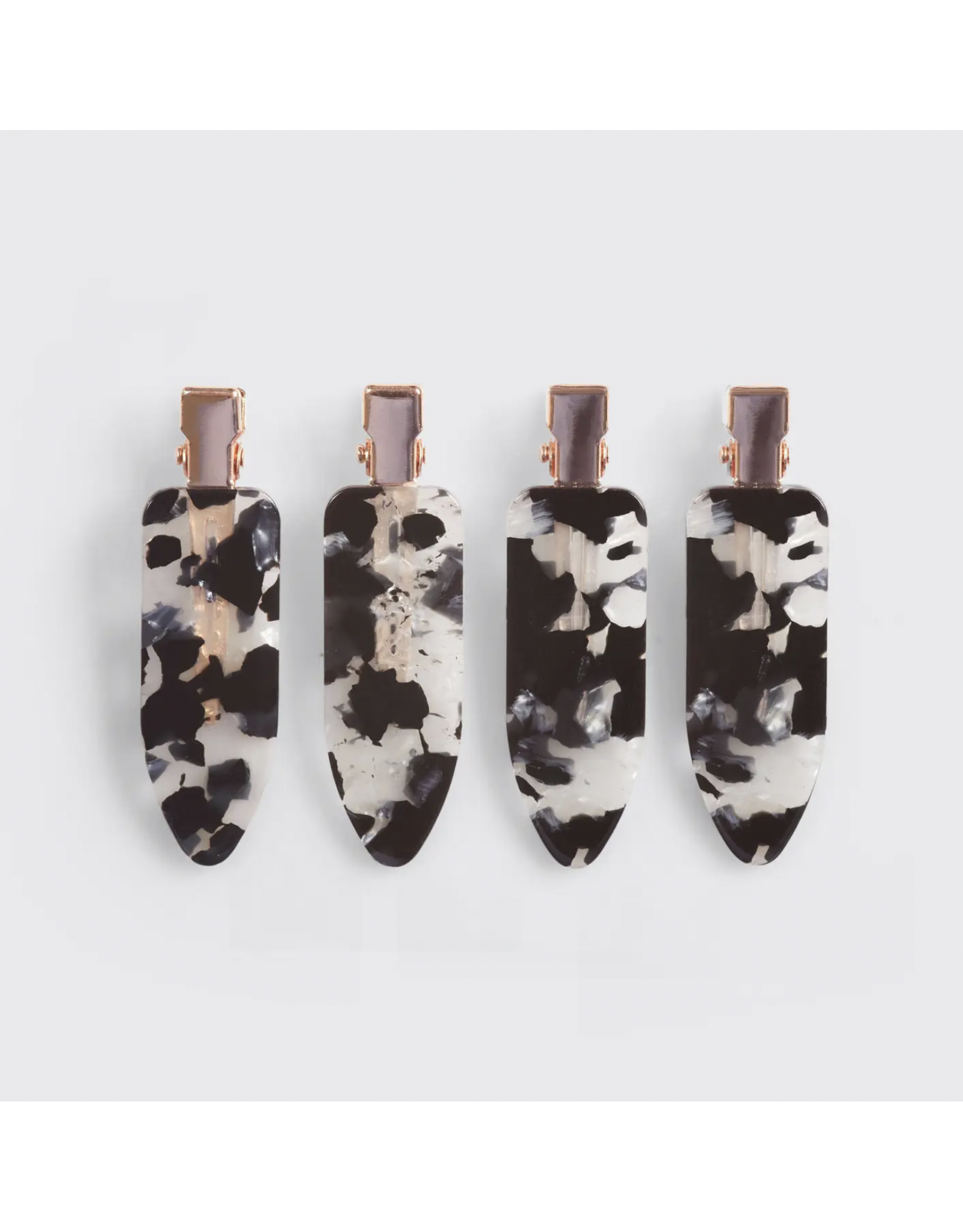 kitsch Kitsch - Eco-Friendly Creaseless Clips 4pc Set - Black Terrazzo