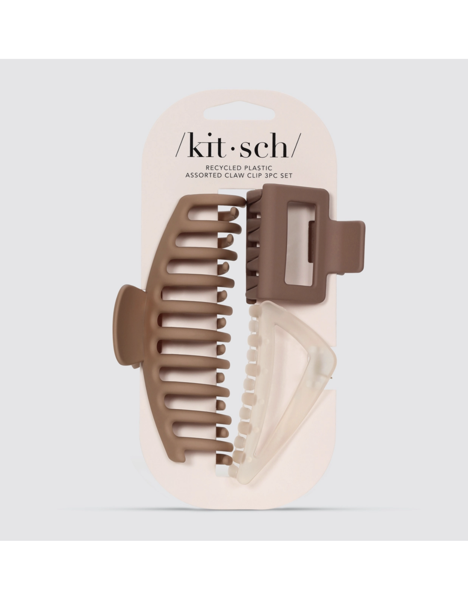 kitsch Kitsch - Recycled Plastic Assorted Claw Clip 3pc - Oversized