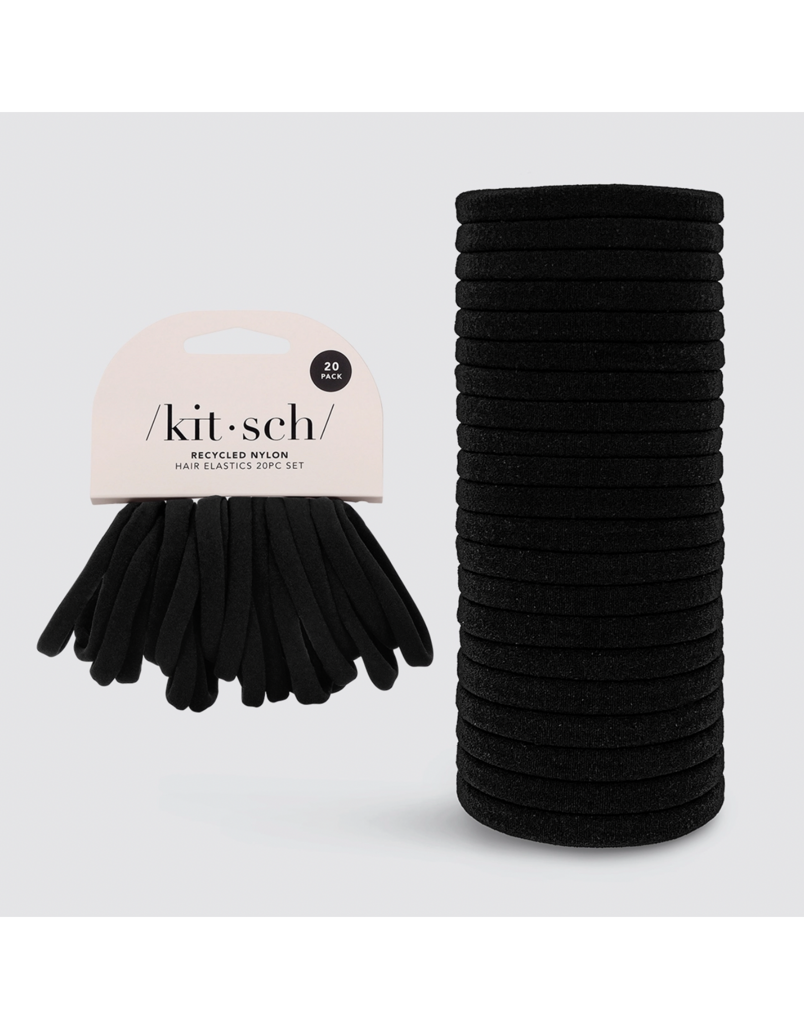 kitsch Kitsch - Eco-Friendly Nylon Elastics 20pc Set (Black)