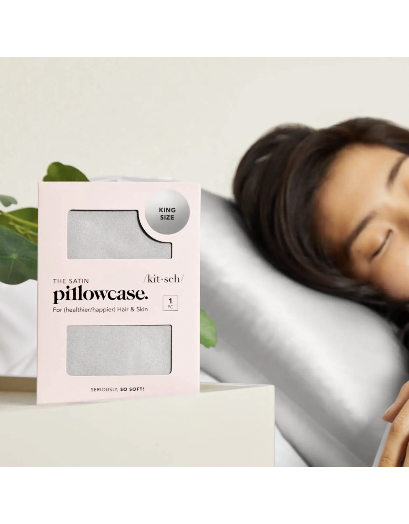 kitsch Kitsch - Satin Pillowcase (Silver)