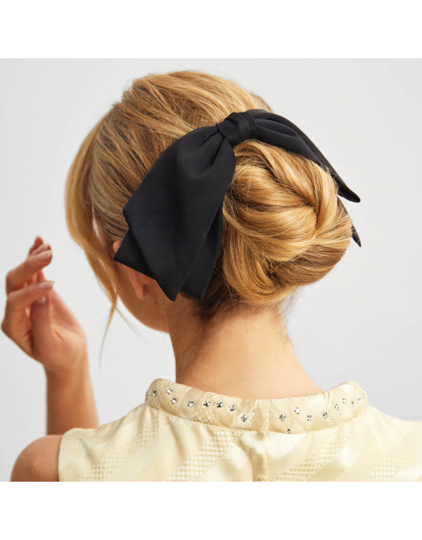 kitsch Kitsch - Recycled Fabric Bow Hair Clip 1pc- Black