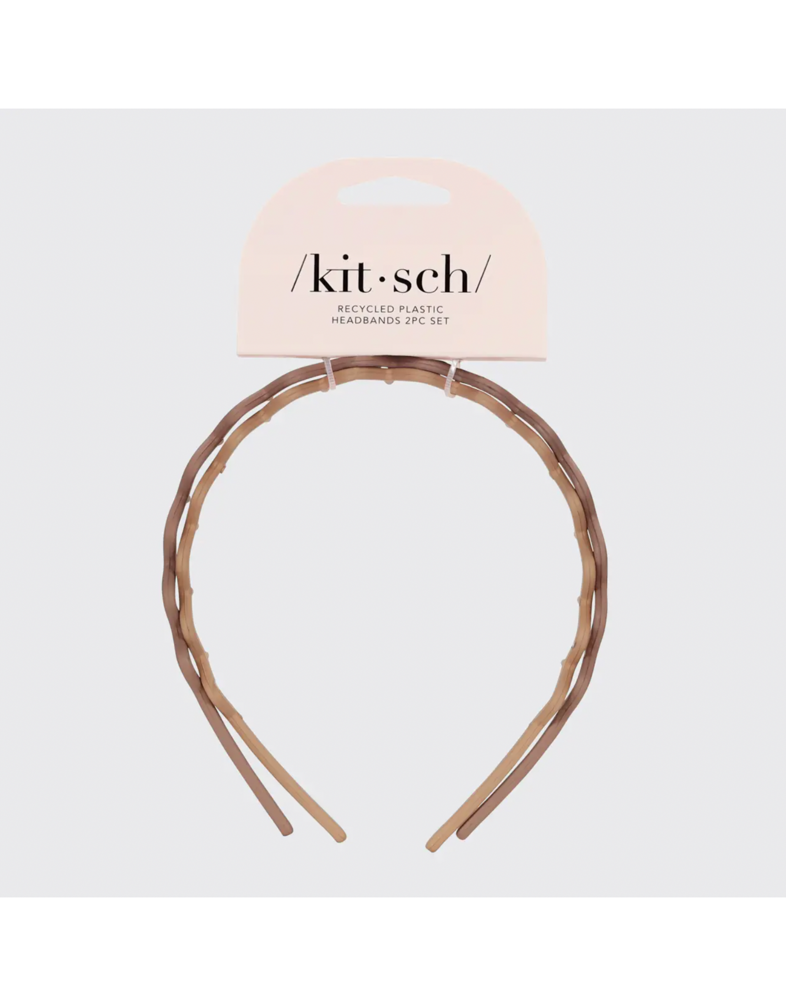 kitsch Kitsch - Recycled Plastic Zig Zag Headband 2pc - Neutral