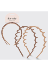 kitsch Kitsch - Recycled Plastic Zig Zag Headband 2pc - Neutral