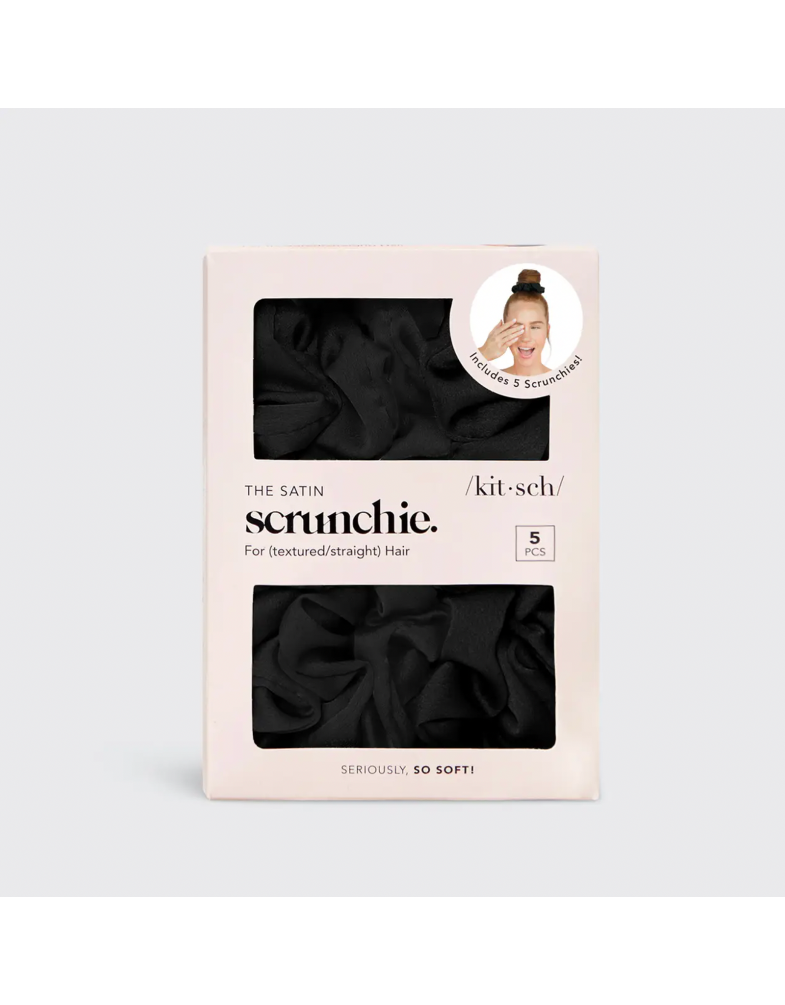 kitsch Kitsch - Satin Sleep Scrunchies (5pc - Assorted - Blk)