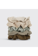 kitsch Kitsch - Assorted Textured Scrunchies 5pc Set (Eucalyptus)