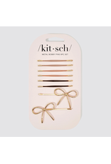 kitsch Kitsch - Metal Enamel Cloud & Bow Bobby Pins 8pc Set - Rosewood