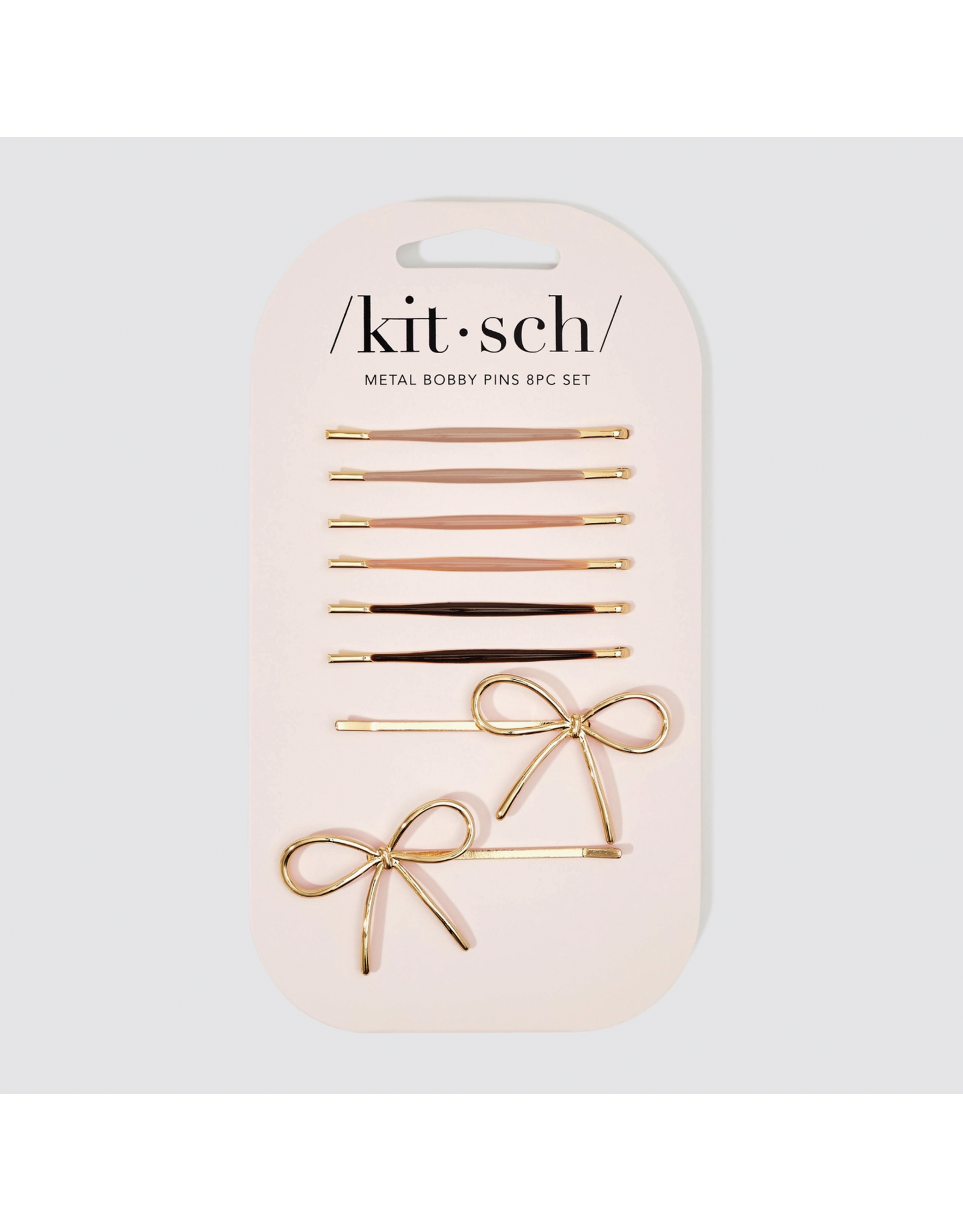 kitsch Kitsch - Metal Enamel Cloud & Bow Bobby Pins 8pc Set - Rosewood
