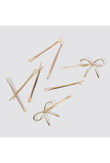 kitsch Kitsch - Metal Enamel Cloud & Bow Bobby Pins 8pc Set - Rosewood