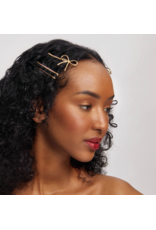 kitsch Kitsch - Metal Enamel Cloud & Bow Bobby Pins 8pc Set - Rosewood