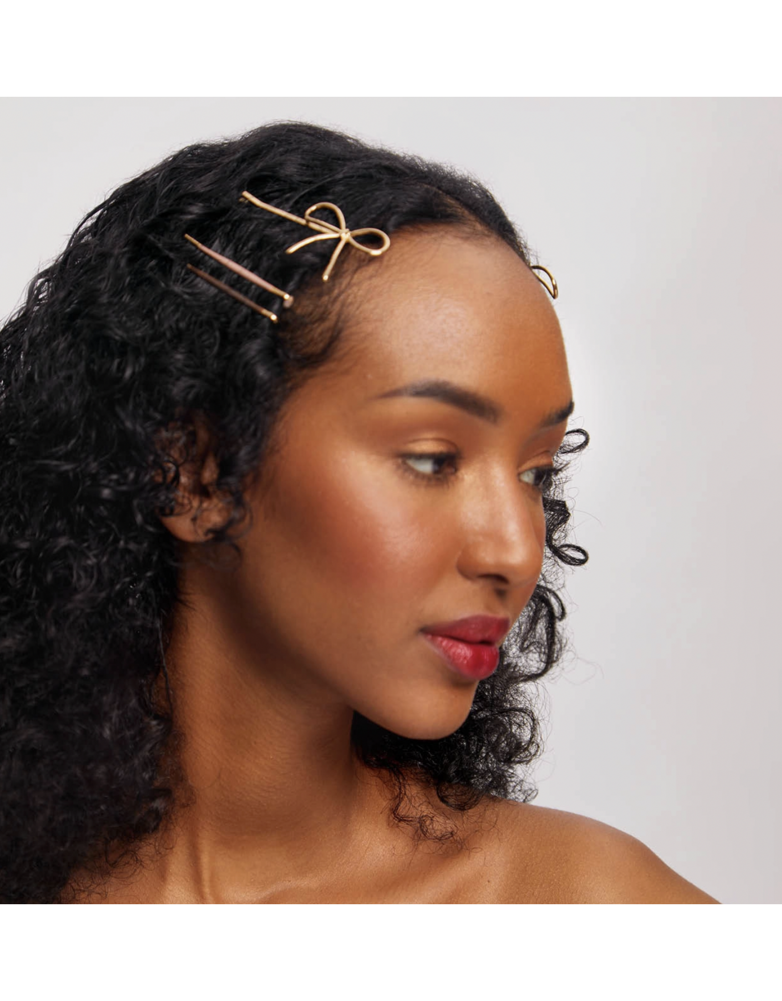 kitsch Kitsch - Metal Enamel Cloud & Bow Bobby Pins 8pc Set - Rosewood