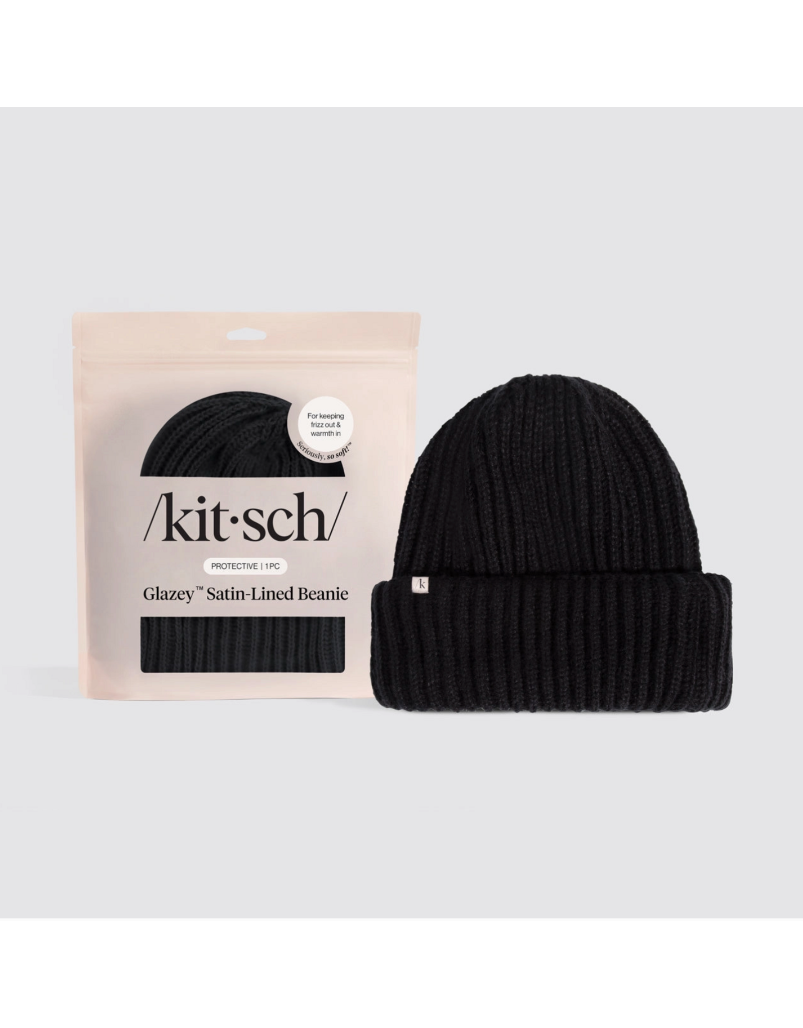 kitsch Kitsch - Glazey™ Satin-Lined Beanie (Black)