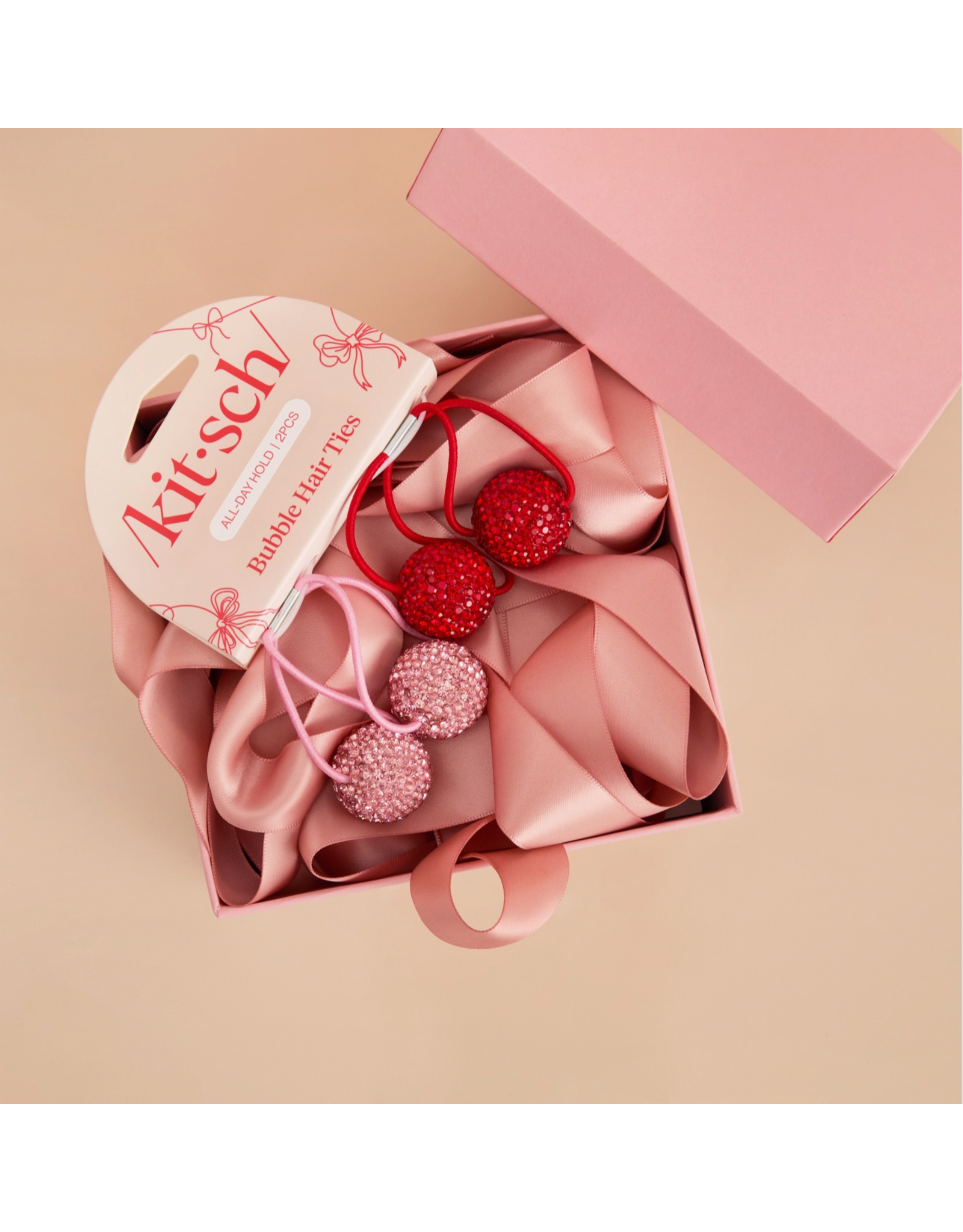 kitsch Kitsch -Holiday Bubble Hair Ties 2pc Set