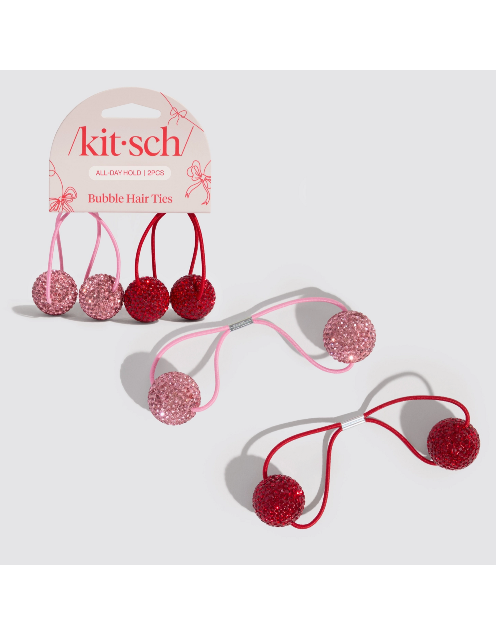 kitsch Kitsch -Holiday Bubble Hair Ties 2pc Set