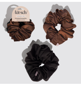 kitsch Kitsch - Black & Chocolate Oversized Scrunchies