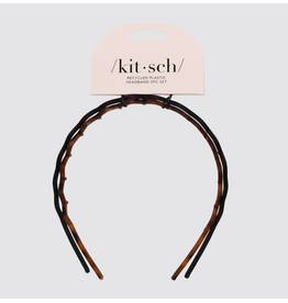 kitsch Kitsch - Zig Zag Headband 2pc (Black & Tortoise)