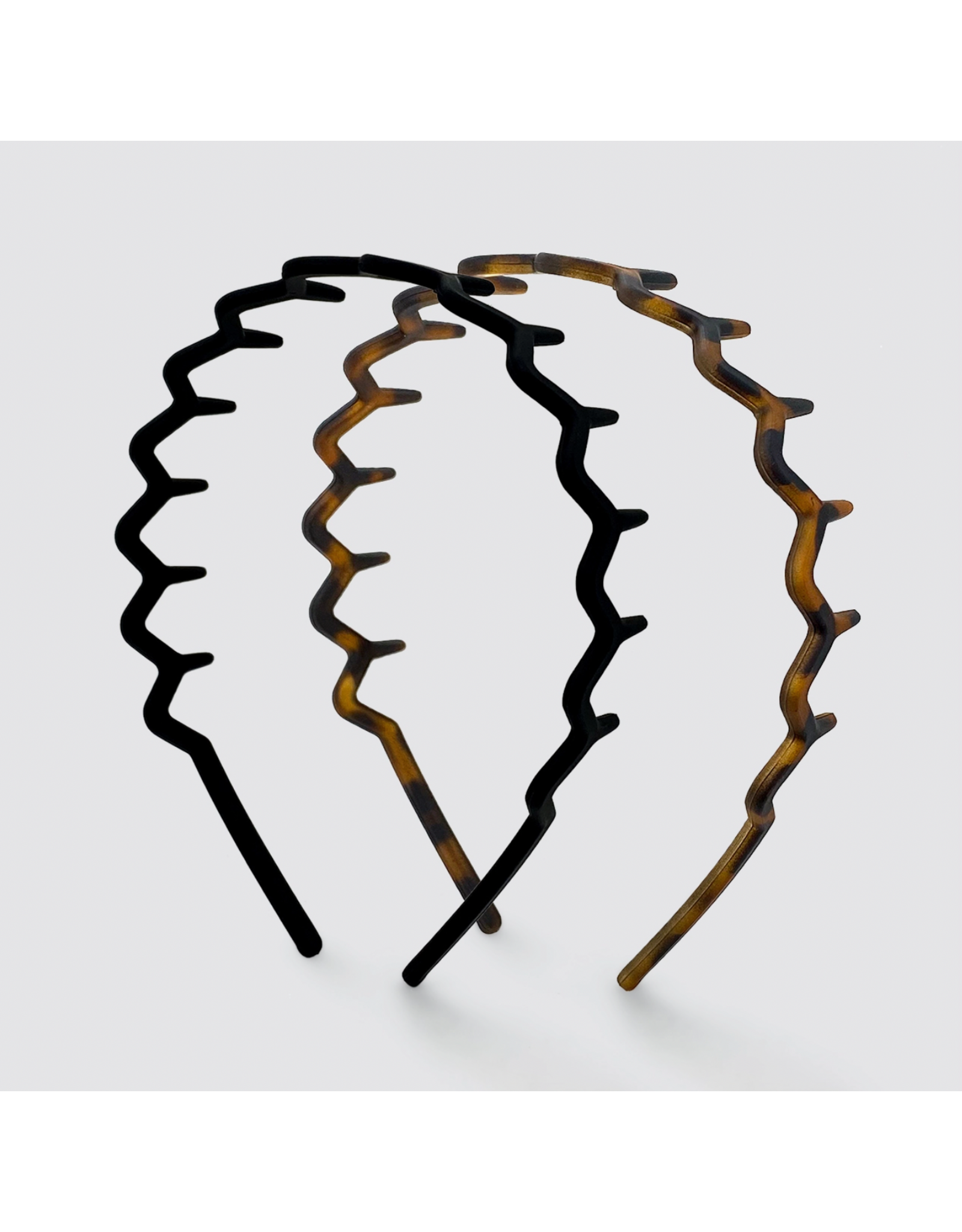 kitsch Kitsch - Zig Zag Headband 2pc (Black & Tortoise)