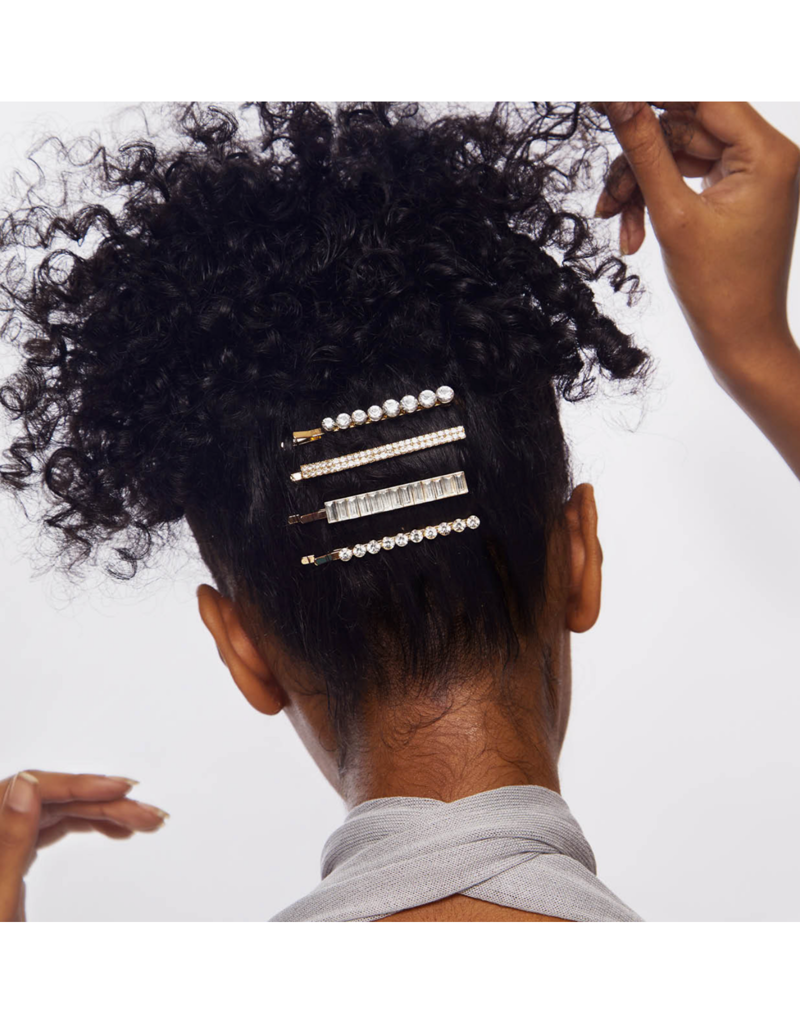 kitsch Kitsch - Metal Rhinestone Assorted Bobby Pins 4pc Set (Gold)