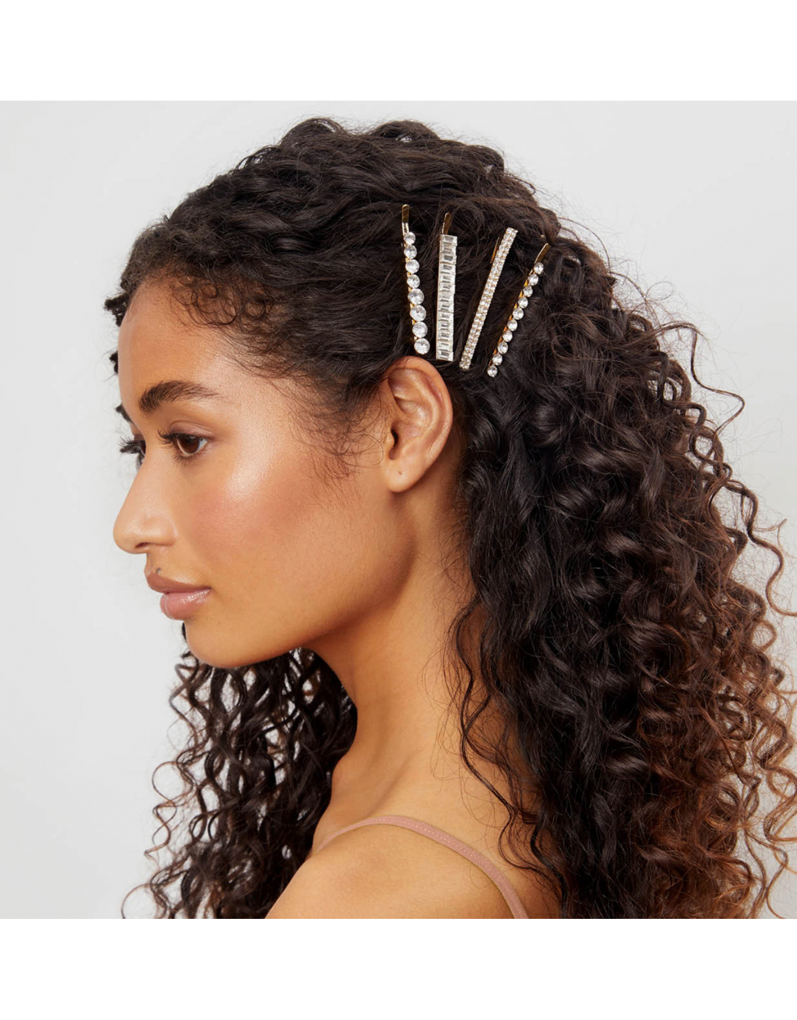 kitsch Kitsch - Metal Rhinestone Assorted Bobby Pins 4pc Set (Gold)