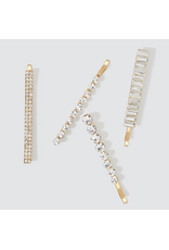 kitsch Kitsch - Metal Rhinestone Assorted Bobby Pins 4pc Set (Gold)