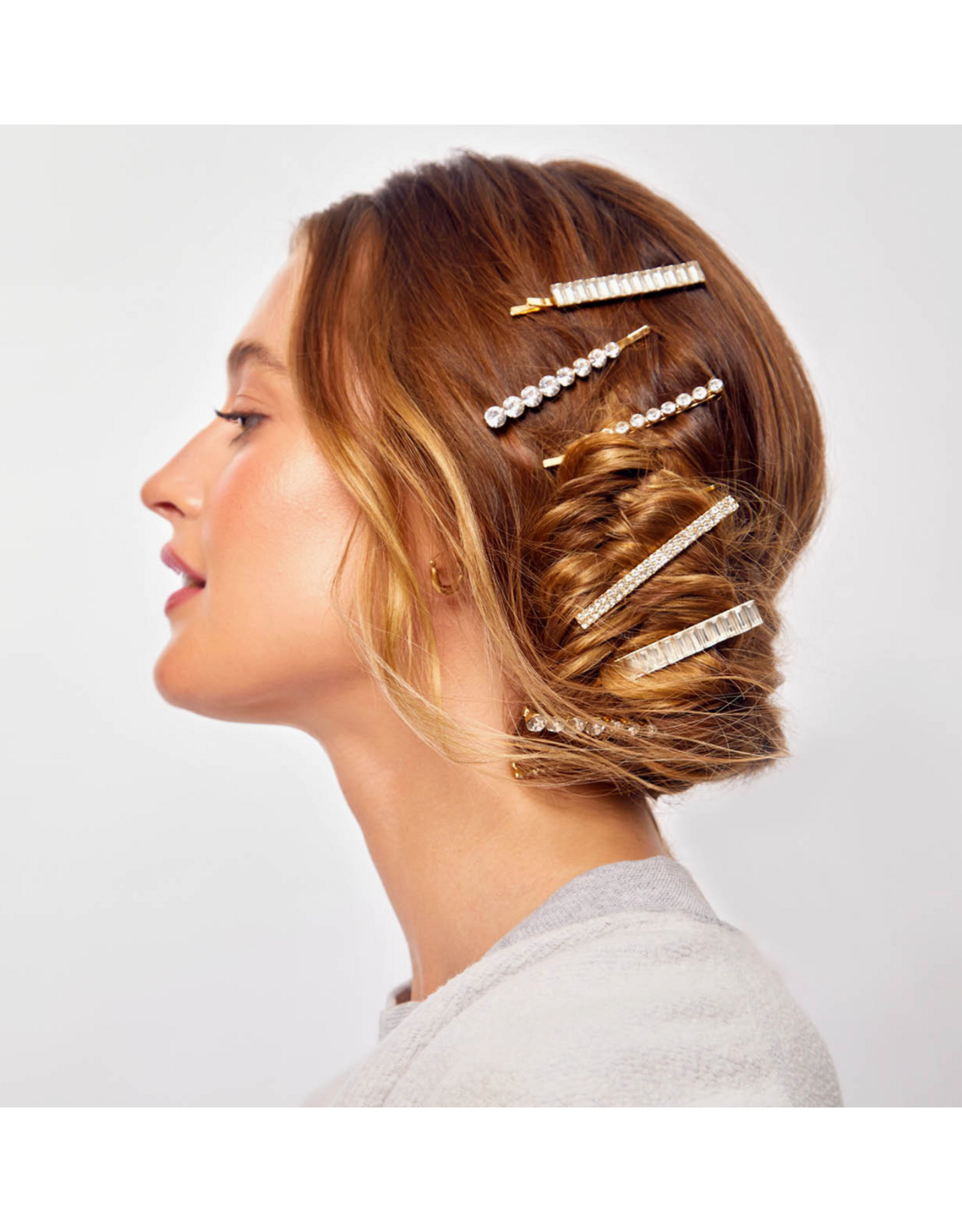 kitsch Kitsch - Metal Rhinestone Assorted Bobby Pins 4pc Set (Gold)