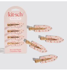 kitsch Kitsch - Recycled Plastic Creaseless Clips 4pc Set (Cherry Print)