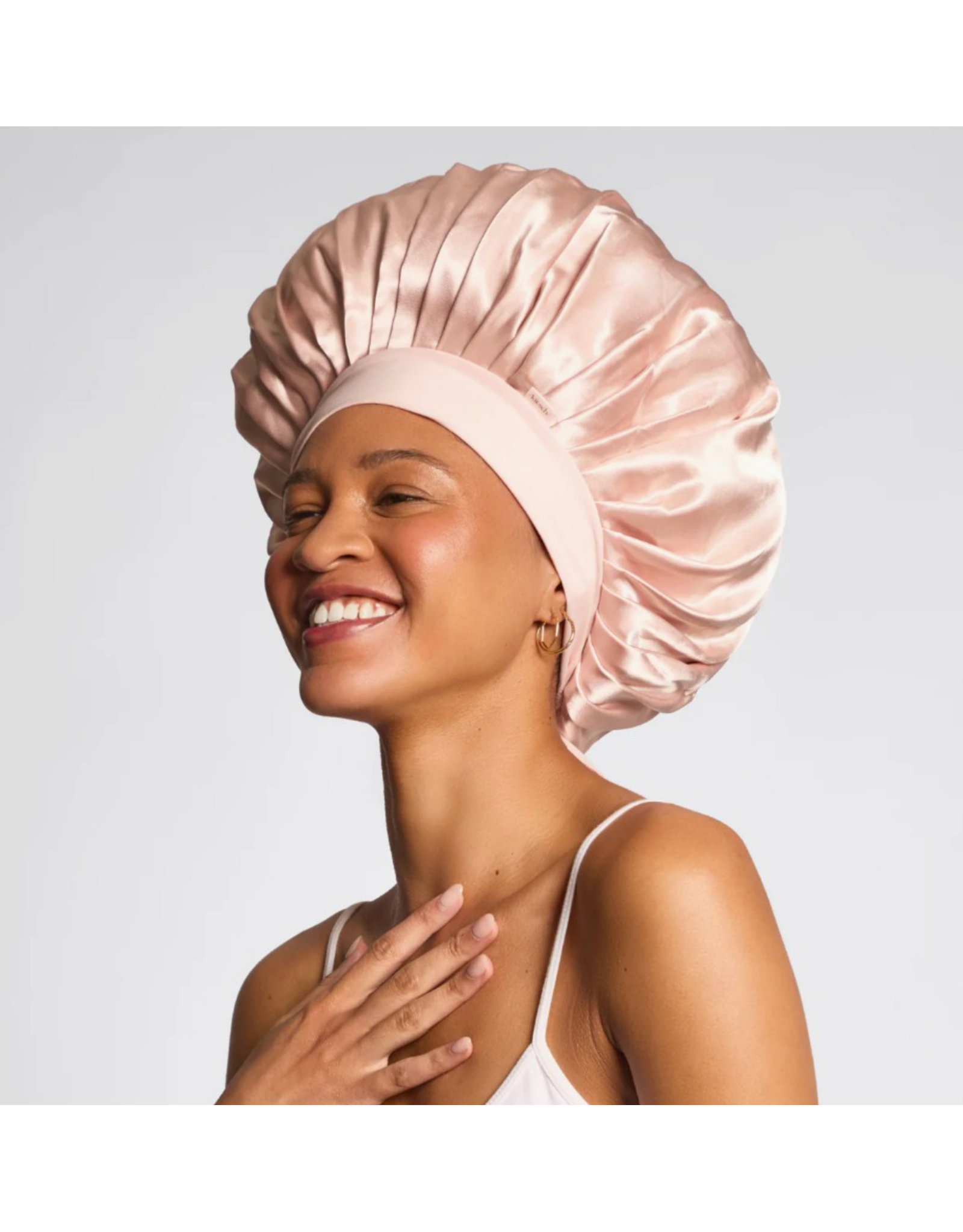 kitsch Kitsch - Adjustable Oversized Satin Bonnet (Blush)
