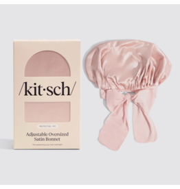 kitsch Kitsch - Adjustable Oversized Satin Bonnet (Blush)