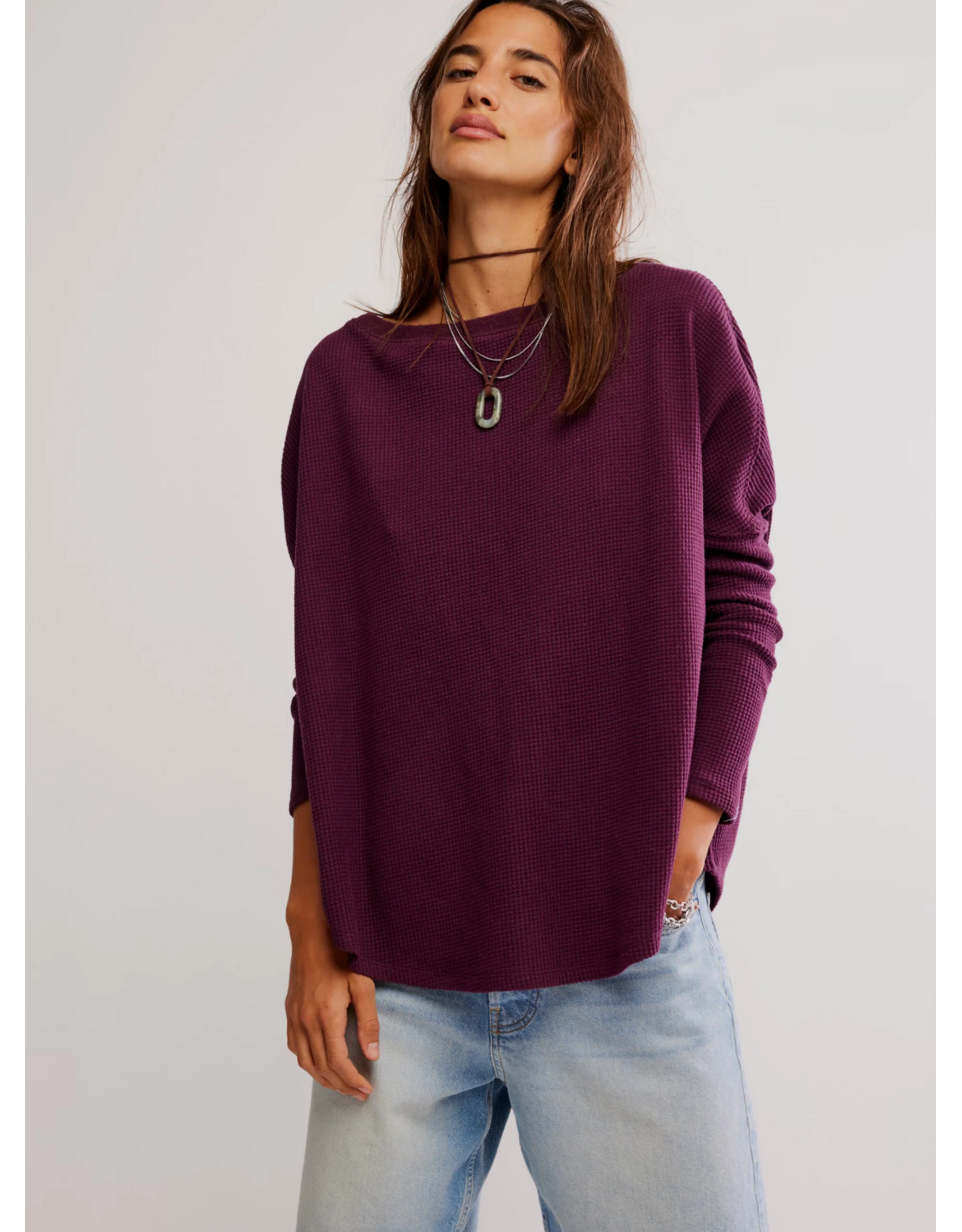 Free people Free People -   We The Free Latte Blues Solid Thermal (Chocolate Grape)