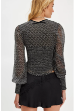 Free people Free People - Dottie Printed Long Sleeve Knit Top (Black)