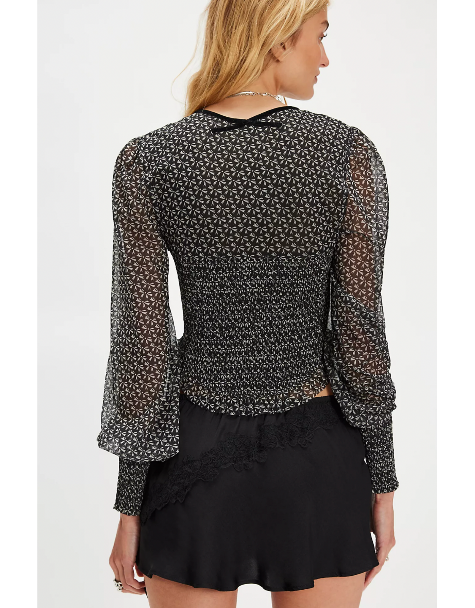 Free people Free People - Dottie Printed Long Sleeve Knit Top (Black)