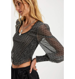 Free people Free People - Dottie Printed Long Sleeve Knit Top (Black)
