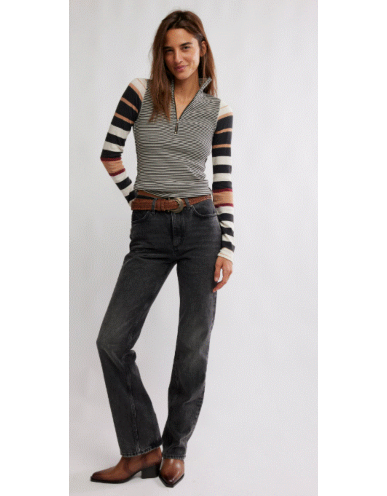 Free people Free People - Avery Zip Up (Black Combo)