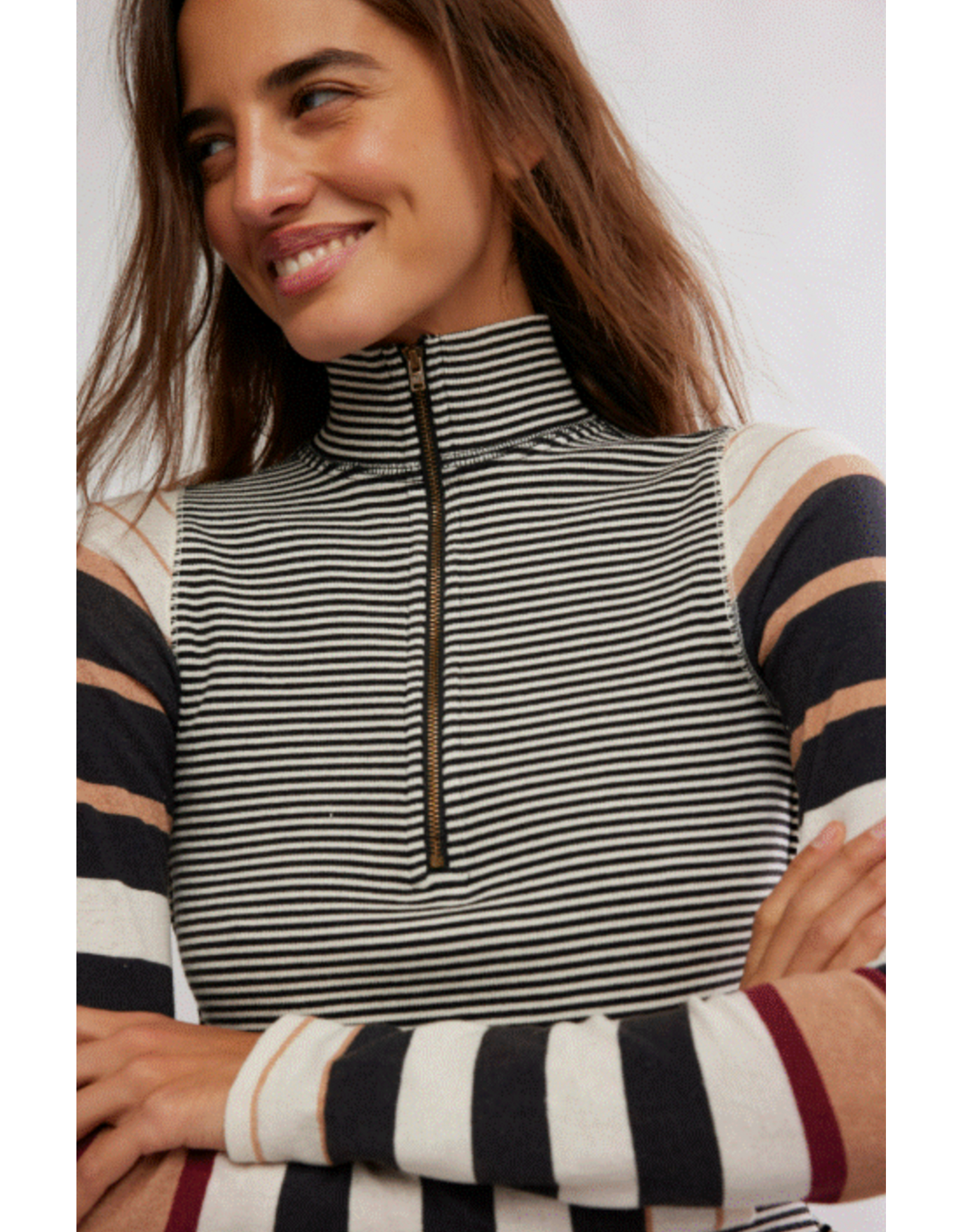 Free people Free People - Avery Zip Up (Black Combo)