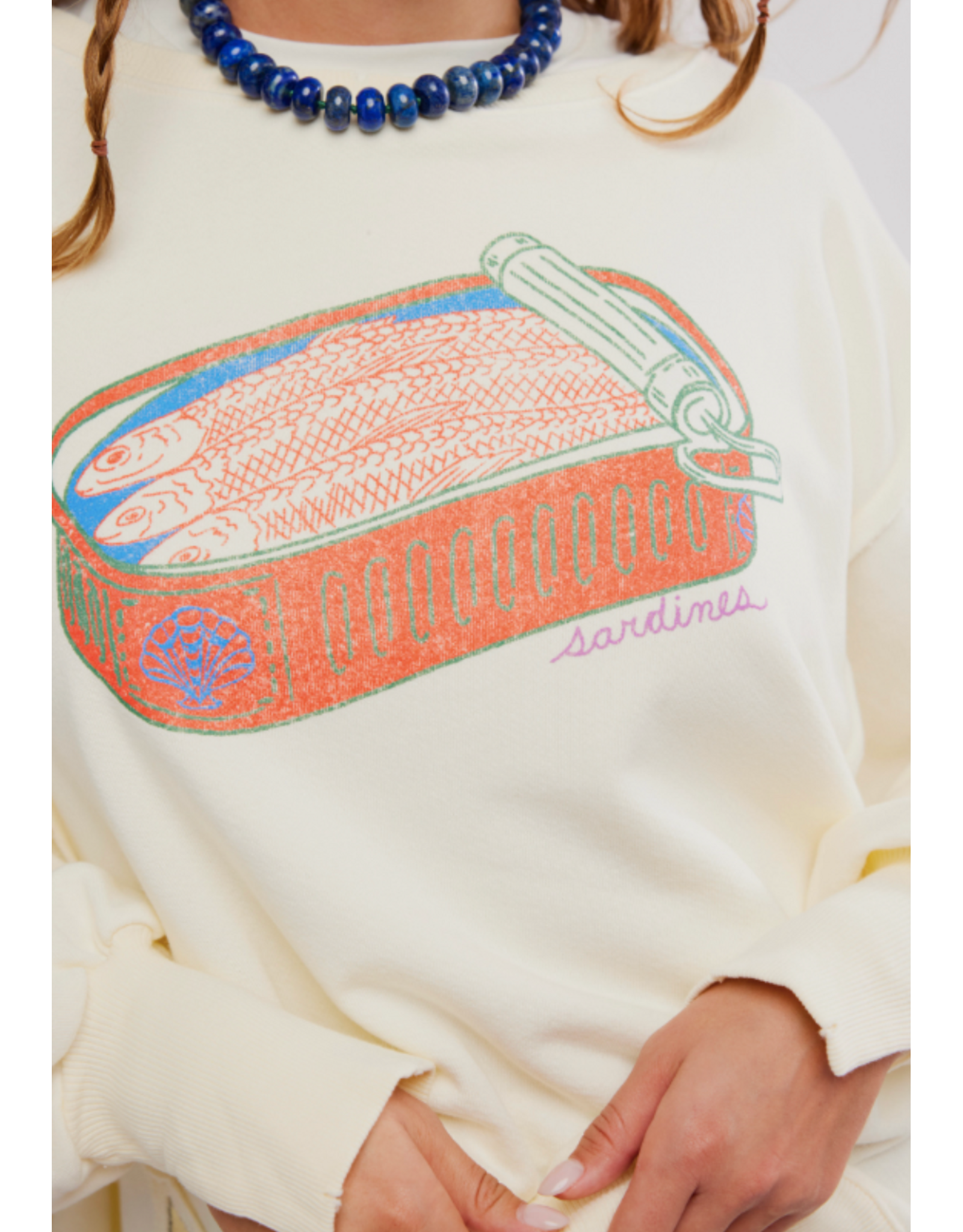 Free people Free People - Graphic Camden Pullover (Sardine Combo)