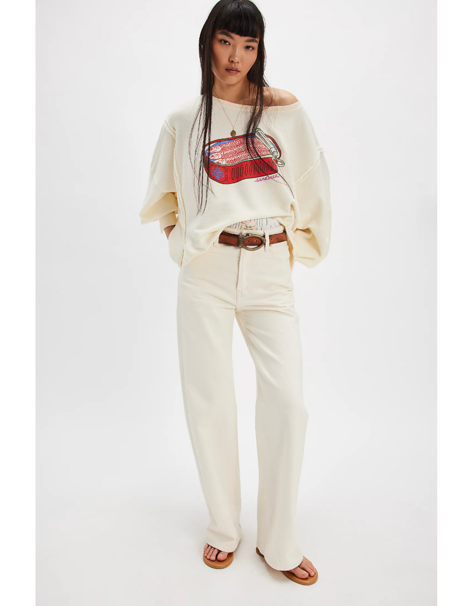 Free people Free People - Graphic Camden Pullover (Sardine Combo)