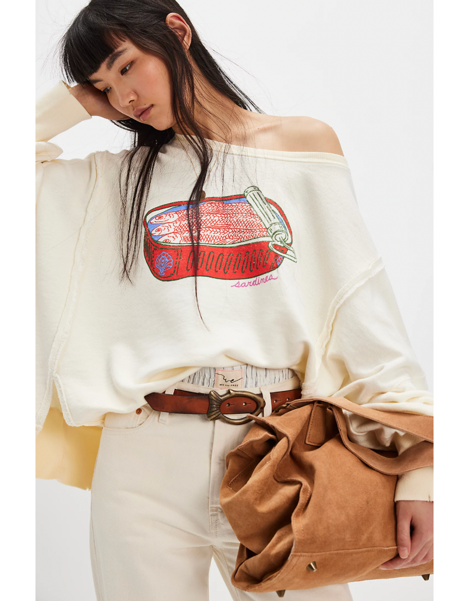 Free people Free People - Graphic Camden Pullover (Sardine Combo)