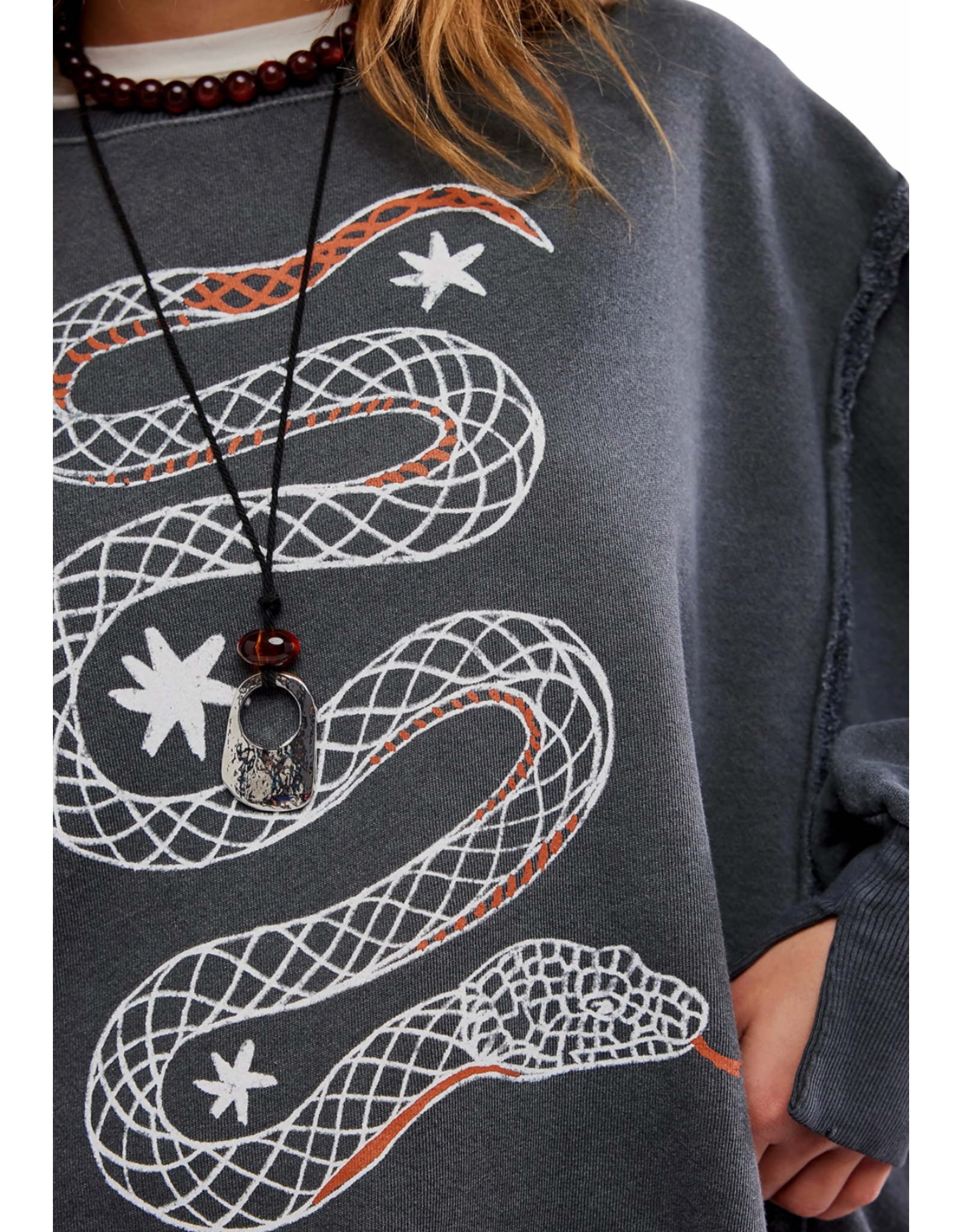 Free people Free People - Graphic Camden Pullover (Snake Combo)