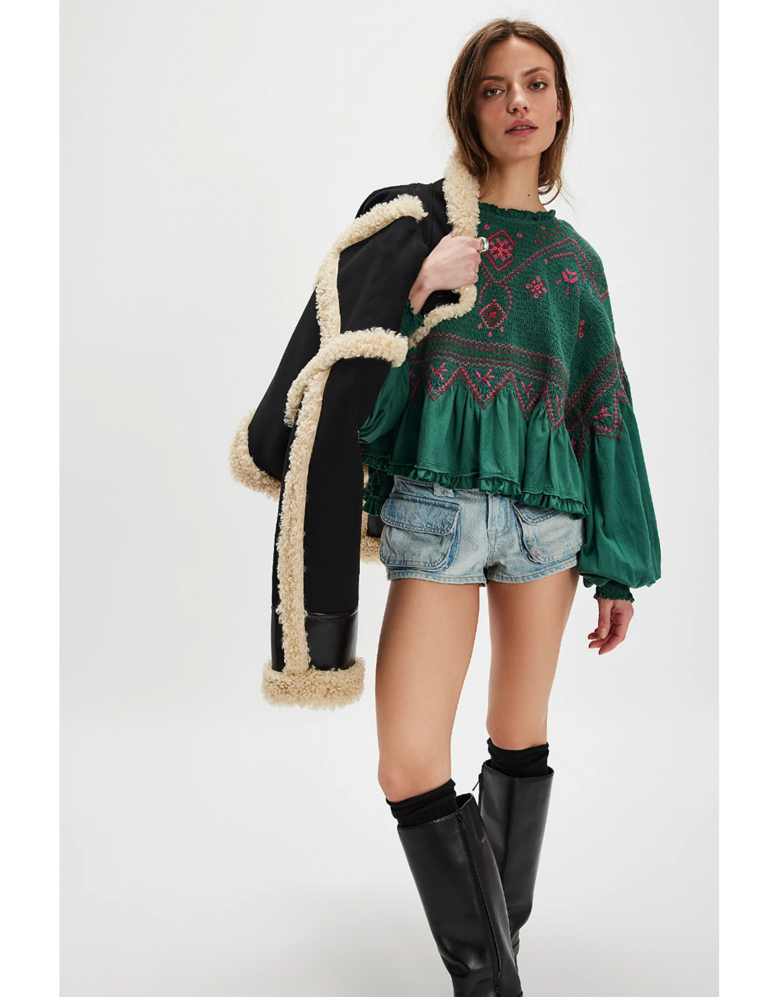 Free people Free People - Holly Long Sleeve Knit Top (Green)