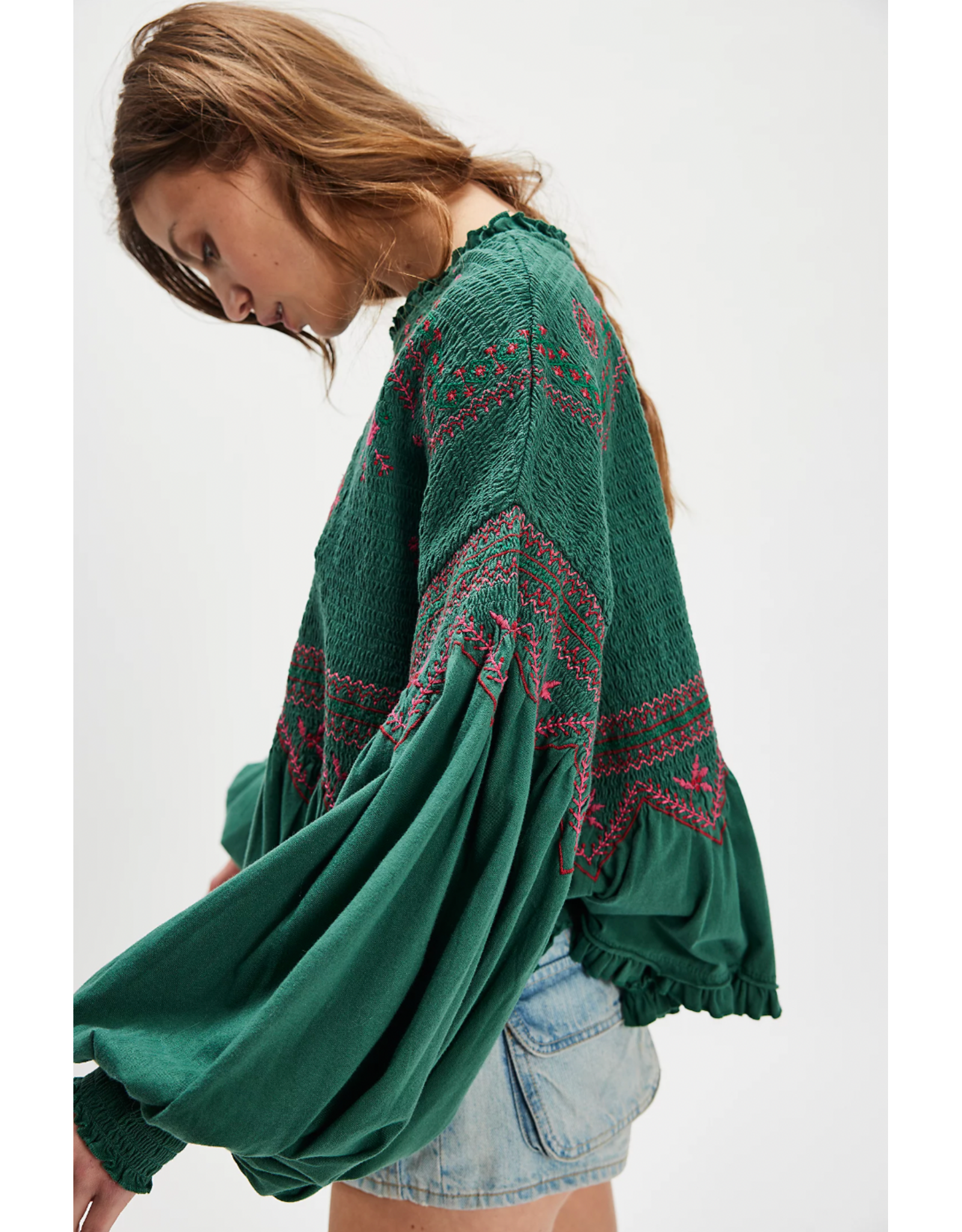 Free people Free People - Holly Long Sleeve Knit Top (Green)