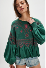 Free people Free People - Holly Long Sleeve Knit Top (Green)