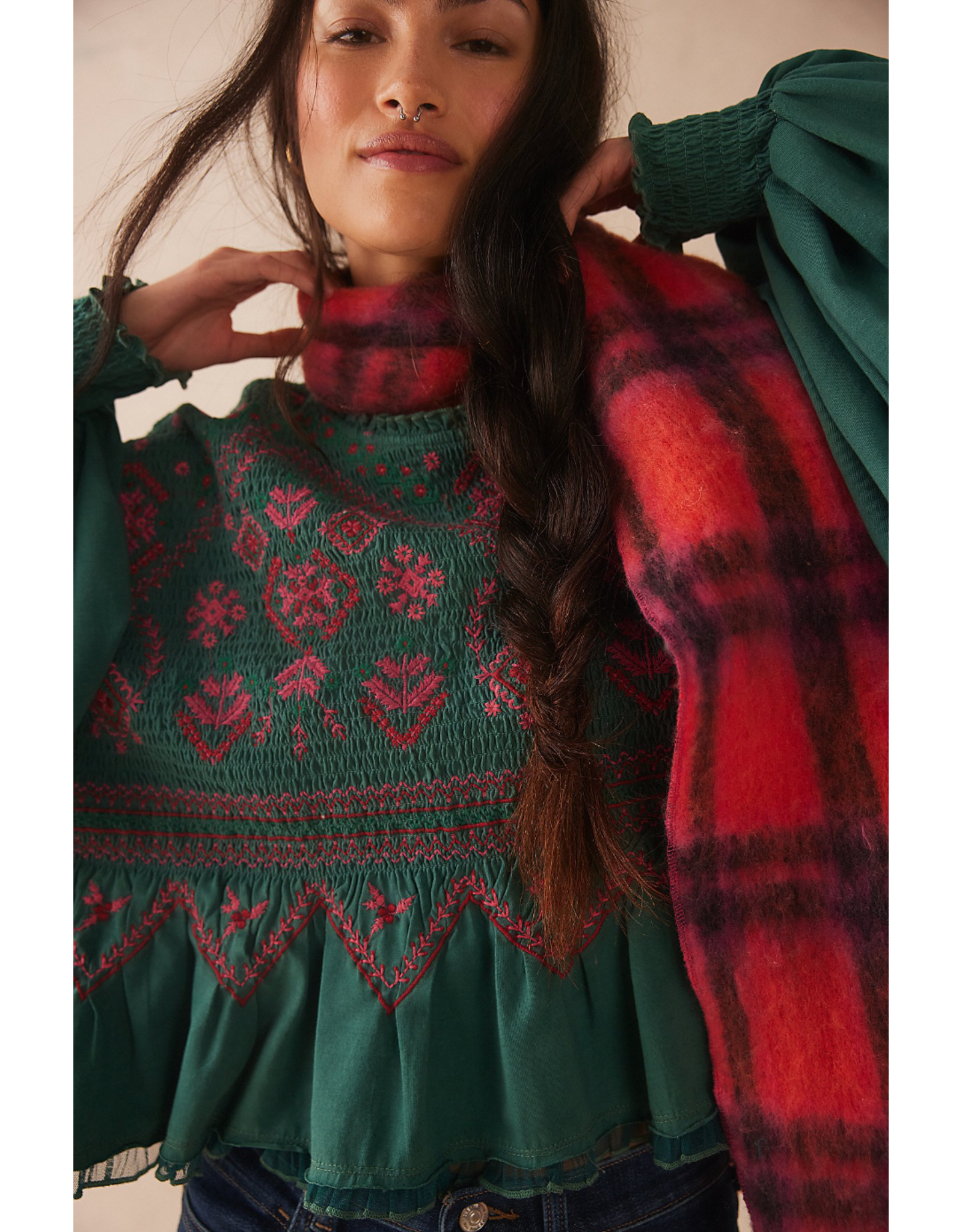 Free people Free People - Holly Long Sleeve Knit Top (Green)