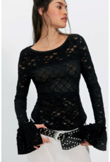 Free people Free People - Lace Layering Long Sleeve Top (Black)